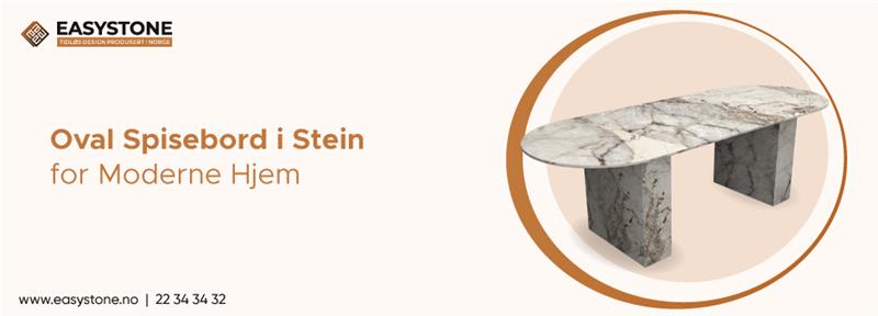 Oval Spisebord i Stein for Moderne Hjem